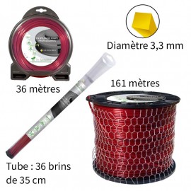 Fil nylon de coupe carré 3.3 mm pour débroussailleuses