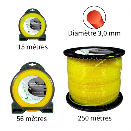 Fil rond ø3.0 mm pour débroussailleuse Fil rond ø3.0 mm pour débroussailleuse