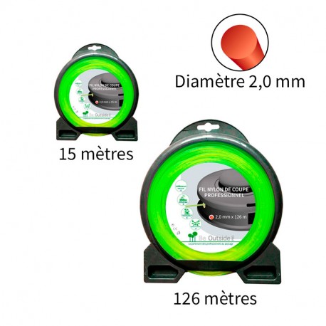 Fil rond ø2.0 mm pour débroussailleuse Fil rond ø2.0 mm pour débroussailleuse
