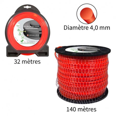 Fil rond ø4.0 mm pour débroussailleuse Fil rond ø4.0 mm pour débroussailleuse
